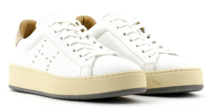 HOGAN H672 SNEAKER WHITE CAMEL STUDS