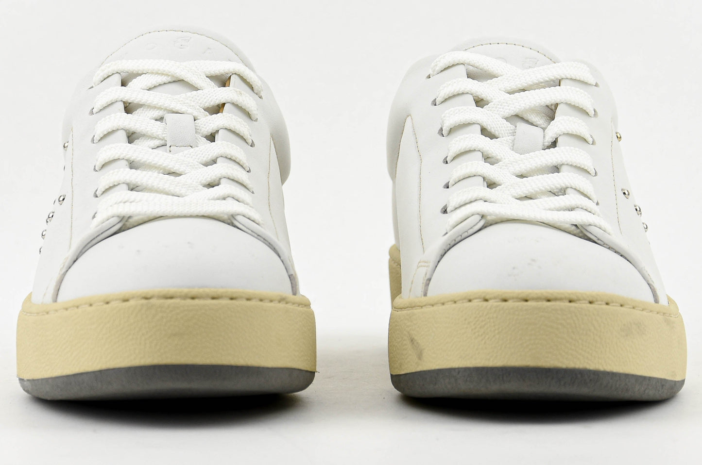 HOGAN H672 SNEAKER WHITE CAMEL STUDS