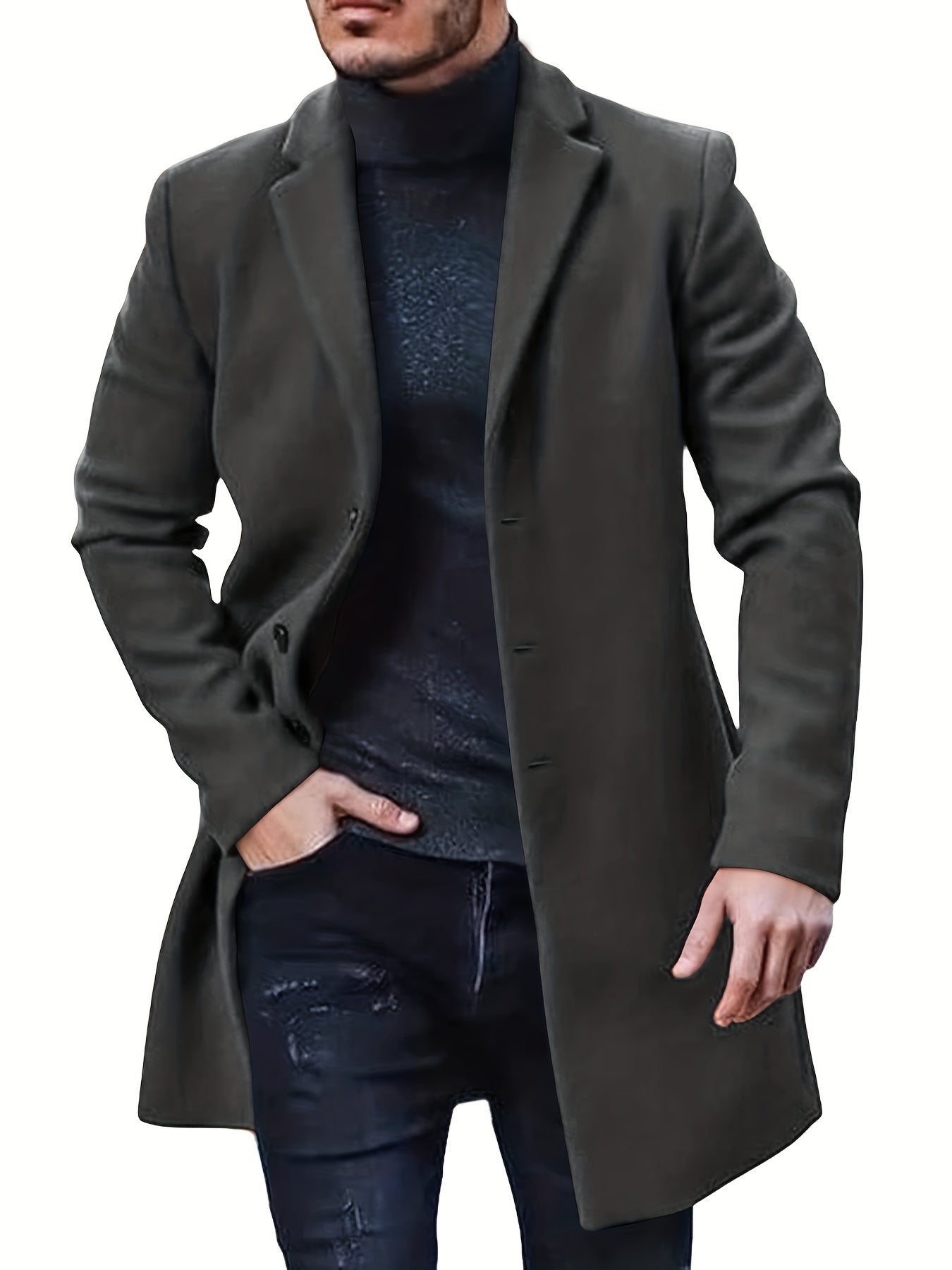 Antoine | Retro Trenchcoat met Enkele Knopsluiting